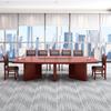 Mesa de reuniones larga, muebles de oficina, mesa de reuniones grande de piel, mesa de sala de reuniones ovalada con silla, mesa de negociación combinada