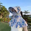 Máscara de proteção facial de verão, proteção solar e chapéu à prova de poeira, chapéu feminino para colheita de chá na fazenda, chapéu de sol com xale para rosto inteiro ao ar livre