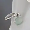Joias de prata Nafuge atacado anel de prata feminino com águas-marinhas naturais anel de prata 925 esterlina retrô étnico Lótus