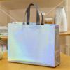 Bolsa de regalo para ropa laminada con láser, bolso de mano colorido multicolor de tela no tejida, bolsa de compras publicitaria, se puede imprimir el logo