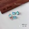 Arte de uñas con diamantes de imitación en forma de huevo de paloma K9 azul mar, moderno y lujoso, sin base, decoraciones de uñas con diamantes de imitación de azúcar helado