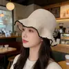 Sombrero de Pescador Transpirable de Punto Hueco Colorido Estilo Coreano para Mujer, Sombrero de Cubo con Visera para el Sol al Aire Libre en Verano Que Hace que la Cara Parezca Más Pequeña