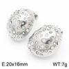Pendientes de Perla Semiesféricos Exagerados de Moda INS Personalidad Europea y Americana Acero Inoxidable de Alto Sentido Pendientes para Mujer