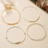 Pulseiras de Miçangas de Arroz Estilo Europeu e Americano para Mulheres, Pulseiras de Cristal Multicamadas com Contas Redondas Estilo Boêmio Atacado