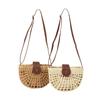 Bolso bandolera de paja con semicírculo hueco nuevo bolso de paja de un solo hombro bolso tejido bolso de playa para vacaciones bolso de mujer versátil