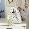 Bolso de Hombro Único con Estampado de Lazo de Corazón Estilo Coreano para Mujer, Bolso Cubo de Gran Capacidad, Bolso de Trabajo, Bolso de Compras