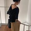 Camisa de Verano Estilo Coreano, Suave y Casual, Simple para el Día a Día, Blusa Versátil Vintage con Cuello Redondo y Mangas Abullonadas para Mujer, En Stock