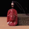 Colgante de Guanyin de Cinabrio Crudo Estilo Luz de Estrella Cinabrio Dorado Púrpura Collar del Año del Zodiaco para Hombres y Mujeres Regalo Venta al por Mayor