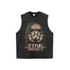 Camiseta Masculina Manga Longa Estampa Escura Antiga Streetwear Europeu e Americano Lavada Solta Transfronteiriça Gola Alta Camisa Básica Tendência