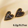 Aretes de acero inoxidable 304 con forma de corazón cosido, aretes de estilo retro europeo y americano irregular, joyería para piercing, aretes
