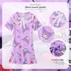 Bata de Noche de Niña Transfronteriza Pijama de Verano para Niños Vestido de Encaje de Manga Corta Vestido Pijama Delgado de Verano para Bebé Niña