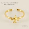 Anillo de avión estilo ins europeo y americano anillo de acero de titanio para mujer diseño de nicho amor trébol de cuatro hojas boca viva anillo ajustable para mujer