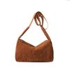 Bolso de Almohada de Pana Bolso Cruzado de Gran Capacidad Nuevo para Mujer Ins Nicho Texturizado Hombro Bolso Cubo Maillard