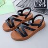 Sandalias de verano estilo princesa para mujer, zapatos de punta redonda, sencillas, transpirables, para el hogar, venta al por mayor