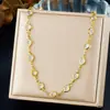 Accesorios de Moda Personalizados Transfronterizos Cristal Transparente con Diamantes Cadena Sencilla de Acero Inoxidable Chapado en Oro Set de Joyería Versátil