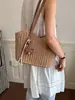 Bolso de paja con borla y pajarita, nuevo bolso tejido de paja, bolso de playa para vacaciones, bolso de hombro versátil, bolso tote de verano para el día a día