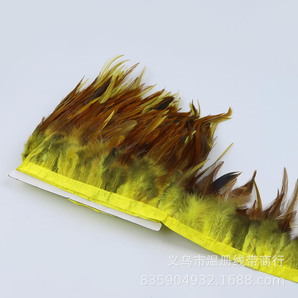 2 yellow rooster saddle feathe