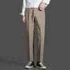 Primavera y Otoño Nuevos Pantalones de Traje Casuales Diarios Holgados de Pierna Recta Estilo Coreano para Hombre Pantalones Slim de Pie Pequeño Británicos Sin Planchado para Hombre