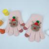 Guantes de otoño e invierno para niños, niños y niñas, a prueba de frío, cálidos, para bebé, de dibujos animados, muñeco de Navidad, guantes de lana de punto de cinco dedos
