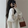Suéter estilo Hong Kong para mujer, nuevo jersey de otoño e invierno de estilo suave y holgado, jersey de punto con base de cera suave francesa, parte superior interior