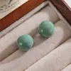 Aretes de Tachuela Redondos con Gota de Aceite Dopamina de Otoño, Diseño de Nicho, Pendientes Vintage Versátiles de Alta Gama para Mujer