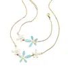 Lele Joyería Chapado en Oro Collar Pulsera de Margarita Celebridad de Internet Nuevo Producto Cadena para la Clavícula Estilo Ins Conjunto de Joyería Minimalista