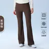 Nuevos pantalones de yoga para mujer para uso en exteriores, ligeramente acampanados, estilo americano, finos, de cintura alta, control de abdomen, adelgazantes, realzadores de glúteos, pantalones casuales para deportes y fitness