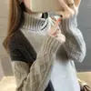 Suéter de mujer popular de moda 2020 nueva ropa de mujer otoño e invierno grueso cuello alto camiseta básica de moda
