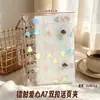 Caderno de folhas soltas A5A6 capa macia de reposição portátil A7 coração a laser transparente fecho de pressão álbum de armazenamento de adesivos de cartão pequeno
