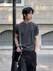Estilo Old Money Suéter con Cuello Henry Manga Corta para Hombre Verano Retro Americano Camiseta de Tipo Duro Polo de Media Manga de Alta Gama