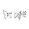 Pendientes de mariposa simples y huecos de plata esterlina s925, tridimensionales, de alta calidad, originales, europeos y americanos, al por mayor.