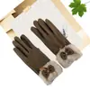 Guantes de Forro Polar para Mujer con Lazo para Conducir al Aire Libre Ciclismo Forrados de Polar Resistentes al Frío Invierno Pantalla Táctil Guantes de Ciclismo para Mujer