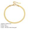 Tobilleras europeas y americanas transfronterizas para hombre y mujer, tobilleras de cadena de serpiente plana chapadas en oro, cadenas para el pie de acero inoxidable, tobilleras de acero de titanio de oro de 14 quilates, venta al por mayor