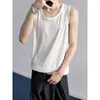 Verano 2026 Nuevo Chaleco sin Mangas Elástico Texturizado de Hielo de Moda para Hombre, Camiseta sin Mangas Deportiva de Corte Holgado, Talla Grande de Moda