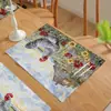 Manteles de Acuarela de Gallo Temu Transfronterizos Estilo Campestre Adecuados para Fiestas, Cocinas y Restaurantes, Manteles Transfronterizos de Pequeña Producción