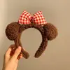 Agente de Compras da Disney para Faixas de Cabelo Shelliemay, Faixas de Cabeça de Pelúcia com Laço do Ursinho Duffy Fofo, Acessórios de Cabelo para Lavar o Rosto de Parque de Diversões
