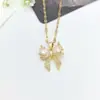 Collar de Acero Inoxidable para Mujer Joyería de Nicho Versátil Colgante de Cobre Cadena Elegante para Clavícula Joyería Cadena de Lujo Ligero