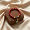 Acessórios de Pulseira de Vidro com Várias Contas Estilo Étnico, Pulseira de Contas de Luxo Leve Nicho para Mulheres, Joias Empilháveis de Boa Sorte, Item Popular