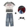 Ropa de moda infantil de hip-hop, pantalones de manga corta de hip-hop, traje de cortina de pedos para niños, ropa de actuación de hip-hop Six-One para niñas