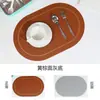 Jogos americanos estilo nórdico em PVC com estampa de seda, resistentes a altas temperaturas, à prova d'água e à prova de manchas para restaurantes ocidentais, jogos de mesa de grau alimentício