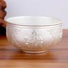 Cuenco de plata esterlina 999 Baifu, cuenco de plata para el hogar, vajilla de regalo, cuenco de plata aislado de doble capa, vajilla de plata para el hogar para adultos y niños