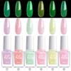 Esmalte de Unha Luminoso Mais Vendido no Exterior, Popular Kit de 6 Cores com Glitter para Manicure, Sem Cozimento, Secagem Rápida, Não Descasca, Atacado de Fábrica