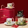 Taza de Café y Platillo de Cerámica Retro, Té de la Tarde, Café Latte, Taza para Latte Art, Caja de Regalo para Niñas, Recuerdo, Taza de Pareja