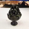 Incensário de Liga com Estilo Zen Vintage, Porta-Incenso Pequeno Boshan com Padrão de Nuvem, Incensário Doméstico de Dragão e Fênix, Decoração Artística de Incenso