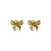Aretes de Mariposa Azul Coreana para Mujer 2025 Nuevos Aretes Pequeños Frescos de Lujo Ligero al Por Mayor
