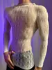 Lobe Ropa Interior Sexy Tallas Grandes Hueca Ropa Erótica de Malla Body Sexy de Malla Vestido Ajustado de Manga Larga con Falda que Abraza las Caderas para Mujeres