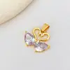 [Oro Real de Cobre] Cisne de Cuello Largo Elegante Elegante Exportación Transfronteriza DIY Joyería Hecha a Mano Colgante con Microincrustación de Cobre y Circonio