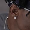 Brincos de seis garras com diamantes banhados a prata, design de nicho europeu e americano, zircônia hip-hop de alta qualidade, todos os tipos de combinação para homens e mulheres