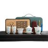 Juego de té de jade de gamuza traje viaje juego de té kung fu juego de bandeja de té tazón con tapa taza de té banco regalo logotipo