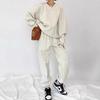 Sudadera Retro Americana Blanca y Gris Traje Casual para Mujer Primavera y Otoño 2026 Nueva Marca de Moda Urbana Pantalones Deportivos Conjunto de Dos Piezas
